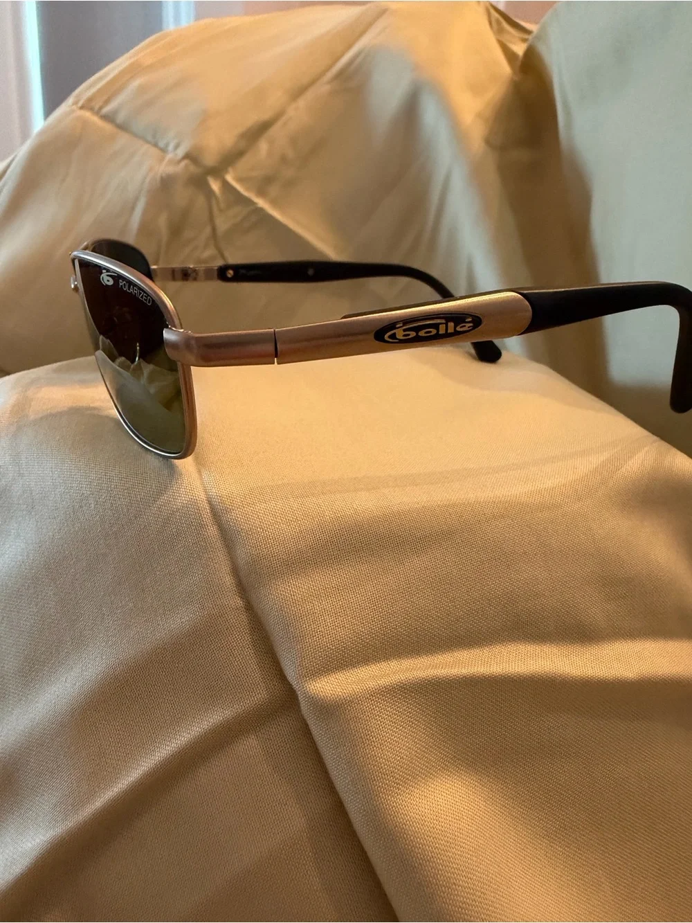 Slim Metal Frame Sunglasses with Olive Lenses